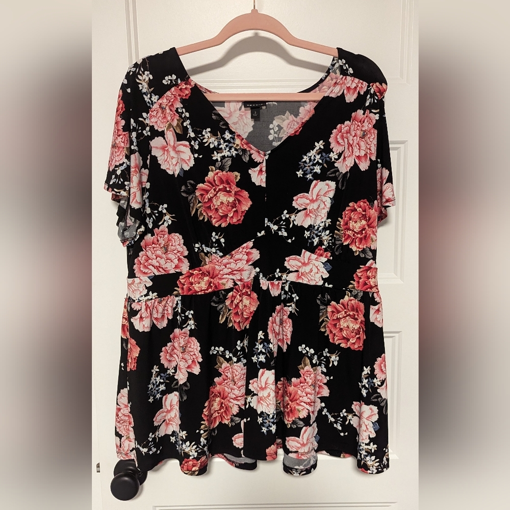 Torrid Studio Knit V-Neck Babydoll Top